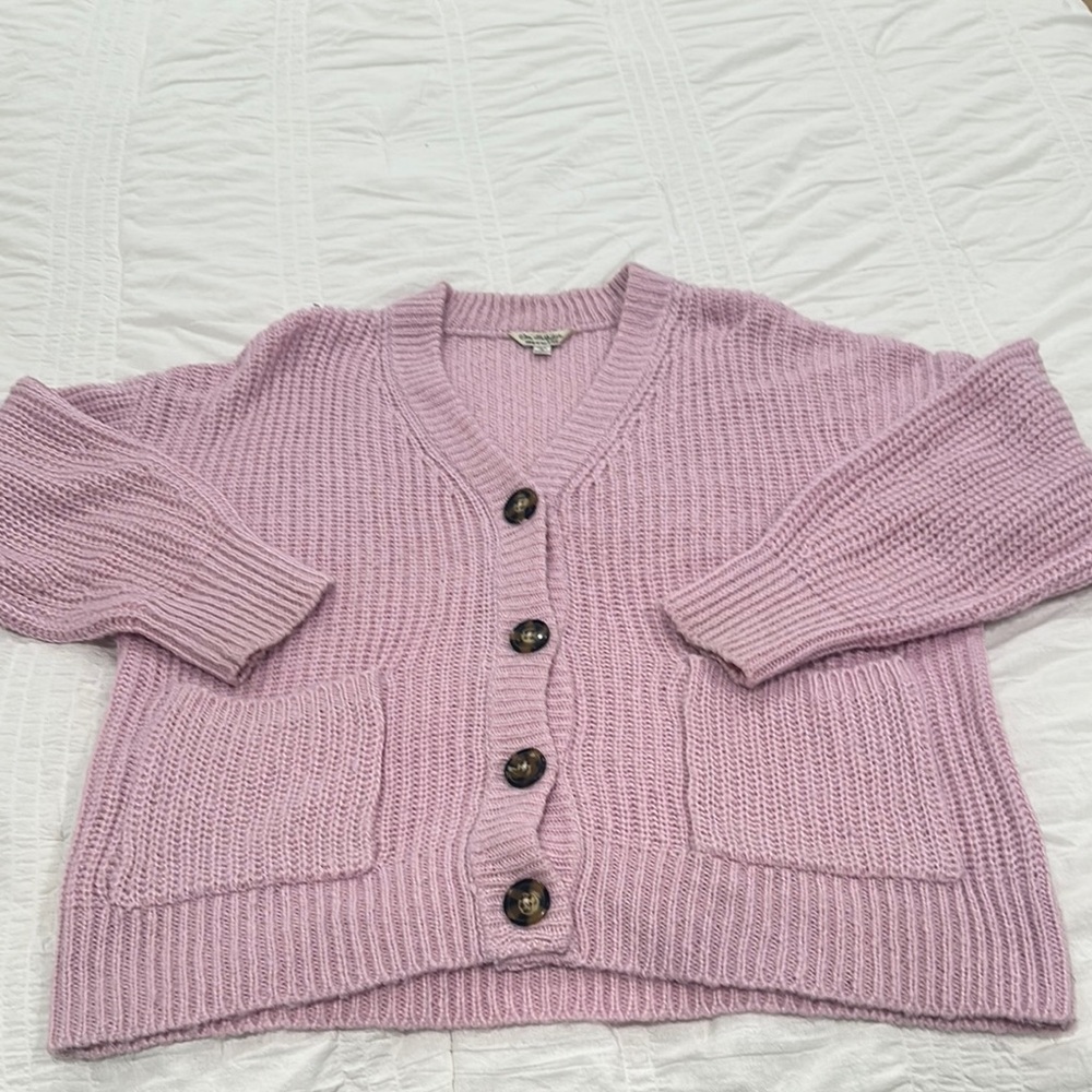 Miss Selfridge Pink Cardigan Sweater Oversized Knit